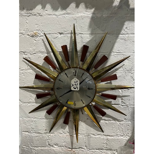 375A - 1960's Starburst clock metamec