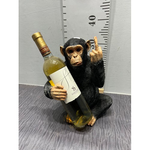 254 - Monkey advertising display wine bottle stand