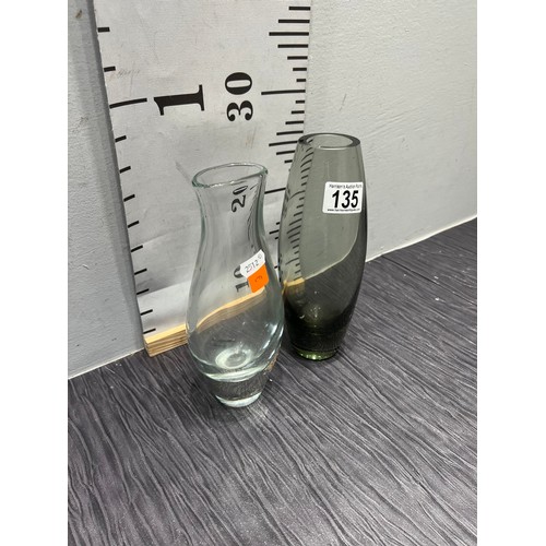 135 - Pair art glass vases