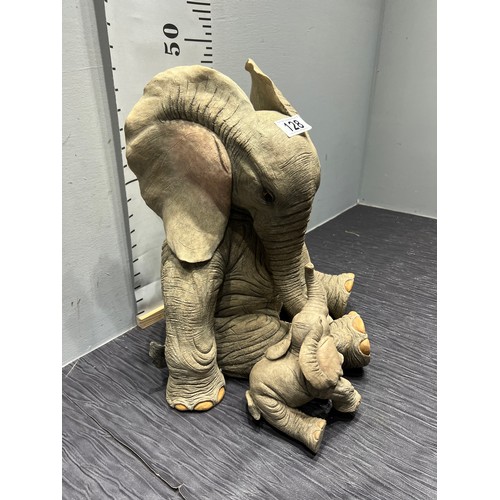 128 - Large tuskers motherly love ltd edition elephant signed 295/2,500