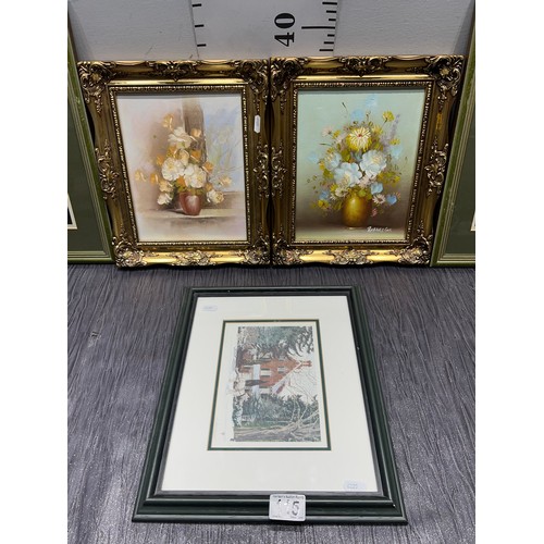 115 - Quantity pictures + oil on canvas in gilt frames Robert cox