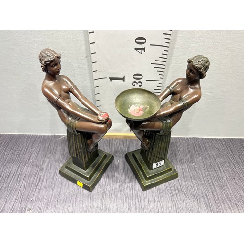 88 - Pair deco bronze figures