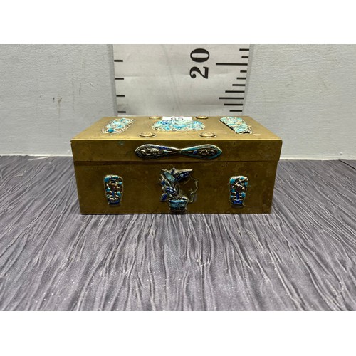 65 - Brass & cloisonne box