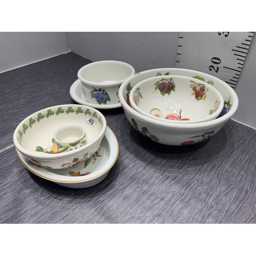 49 - 7 Pieces port merion & royal Worcester bowls