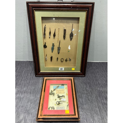 40 - Vintage artifacts medieval finds framed