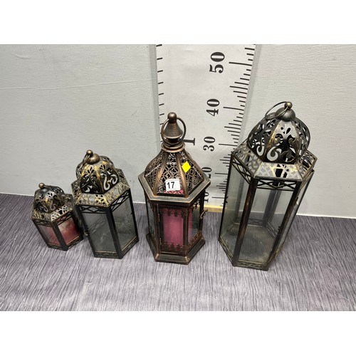 17 - 4 Candle lanterns