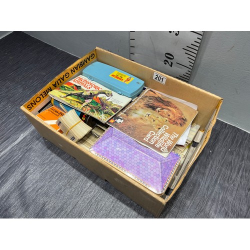 201 - Box tea/cigarette cards & albums etc