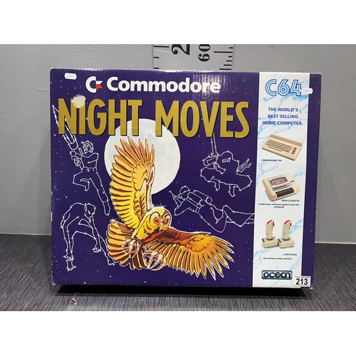 213 - Vintage commodore C64 night moves computer boxed opened but never used