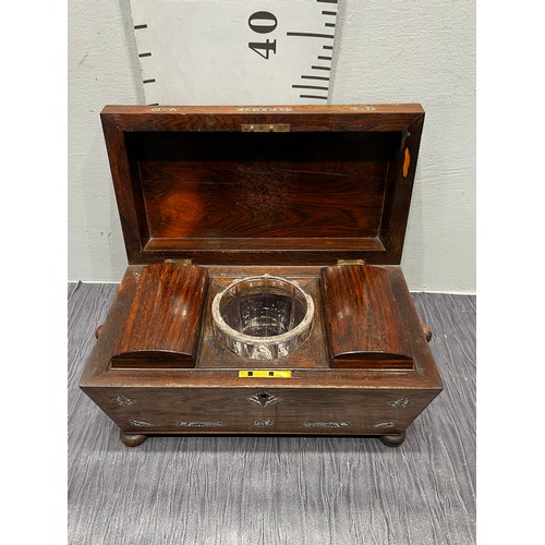 311 - Victorian inlaid tea caddy