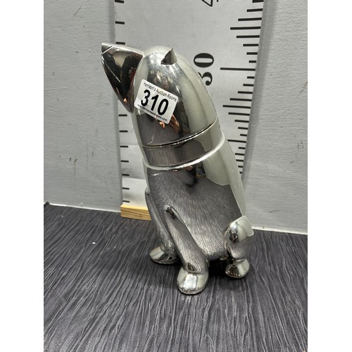 310 - Silver plated polar bear cocktail shaker