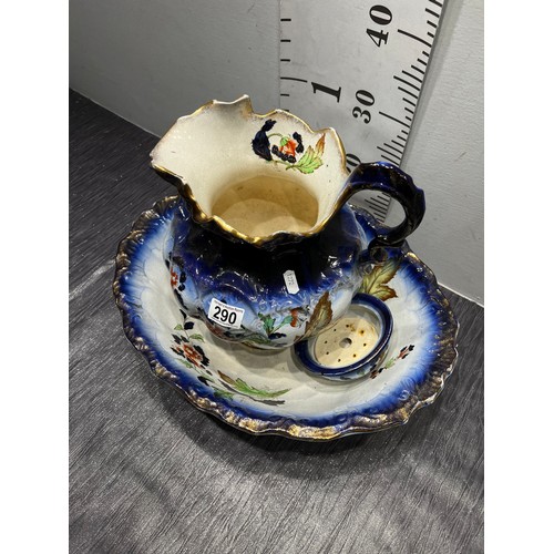 290 - Victorian jug & bowl + soap dish