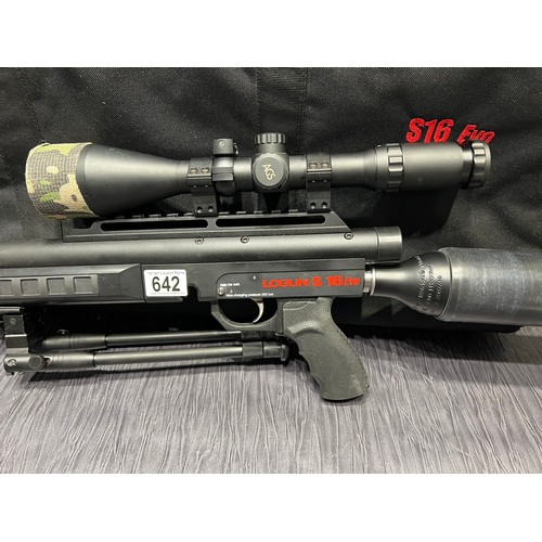 642 - Logun S16 evo pre charged air rifle in case