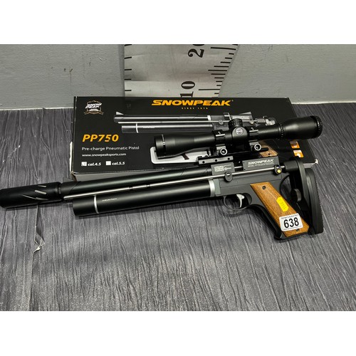 638 - Snow peak P750 pre charged air rifle boxed