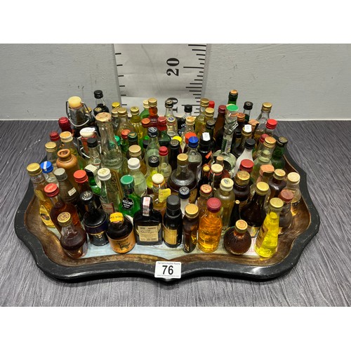 76 - Large tray vintage miniture bottles liqueur tray not inc