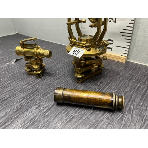 65 - Early 20th century Vintage brass theodolite nautical instrument