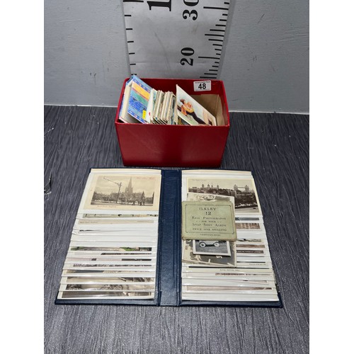 48 - Box vintage post cards and photo album