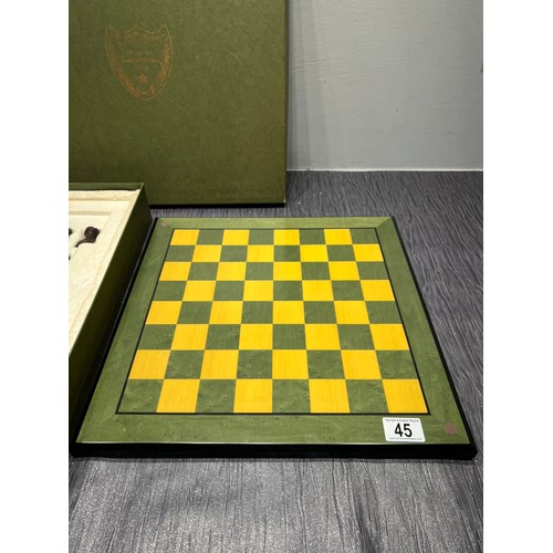 45 - Dom Perigon champagne chess set boxed