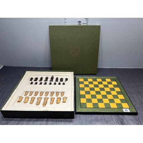 45 - Dom Perigon champagne chess set boxed