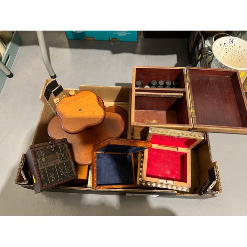 19 - Box full vintage etc wooden boxes