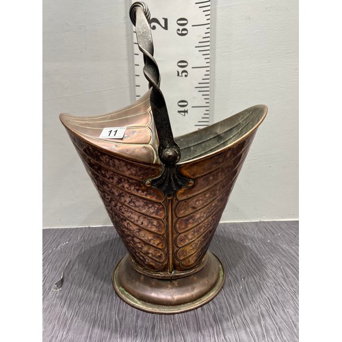 11 - Superb Victorian ornate copper coal bucket