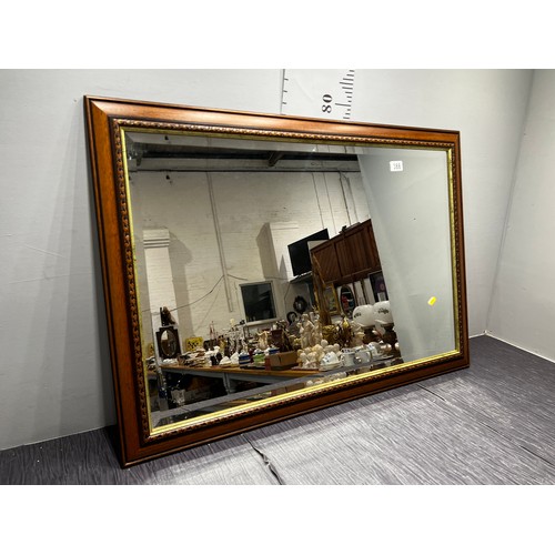 388 - Bevel edge mirror in wooden frame