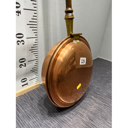 326 - Vintage copper warming pan