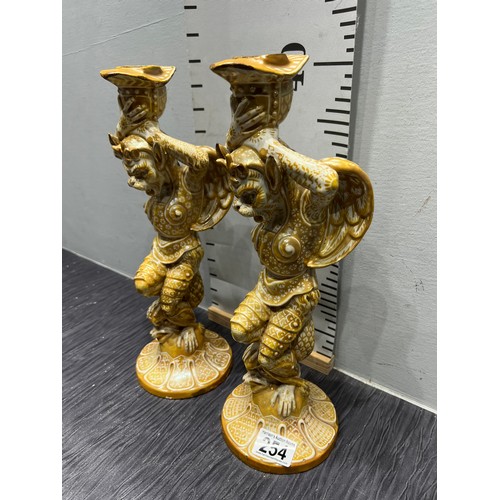 254 - Pair oriental candlesticks