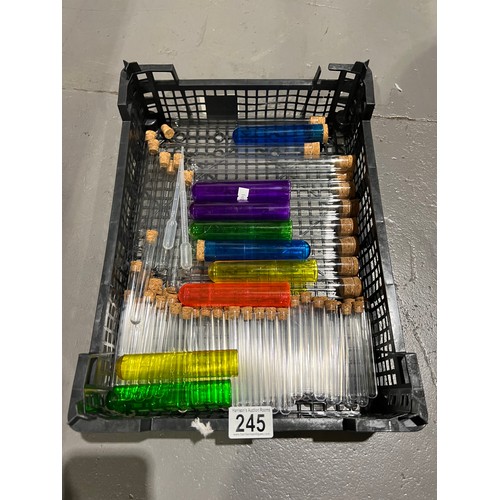 245 - Tray glass test tubes