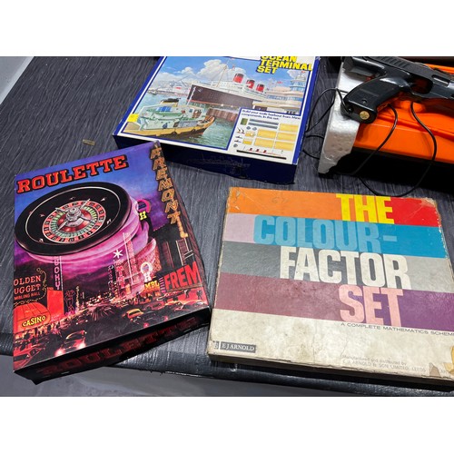 234 - Vintage games binatone MKT the visibleman, ocean terminal set etc