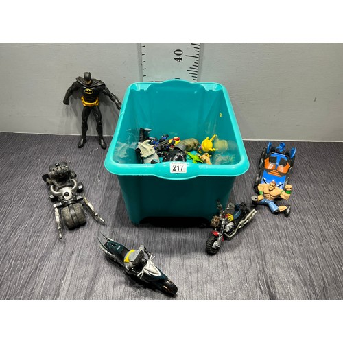 217 - Box toy figures batman etc