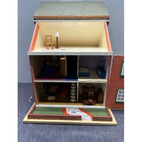 206 - Vintage dolls house + furiture