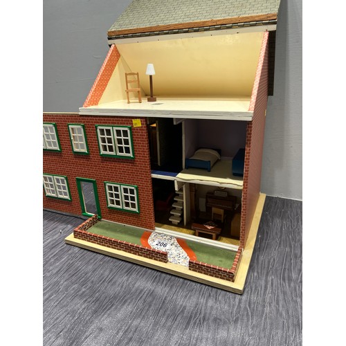 206 - Vintage dolls house + furiture