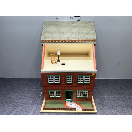 206 - Vintage dolls house + furiture