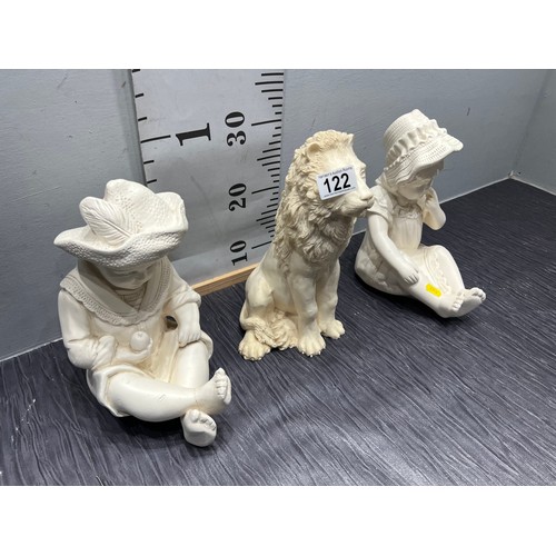 122 - 3 chalkware figurines 1A|F