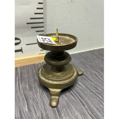 525 - Bronze candle stick holder circa 1879-1950