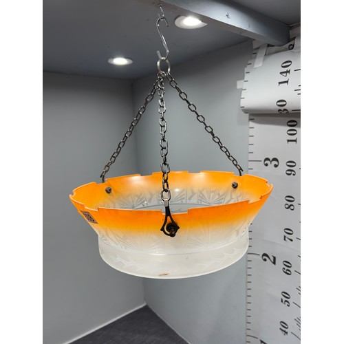 508 - 1920s\30s Glass ceiling light with chains