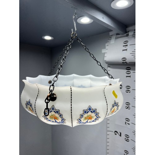 507 - 1920s\30s Glass ceiling light with chains