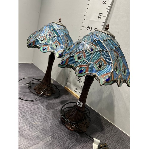 481 - Matching pair Vintage tiffany table lamps