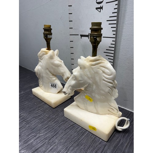 468 - 2 Horses head lamp bases