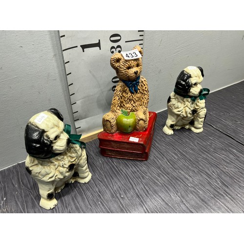 433 - Teddy bear +2 dog door stops