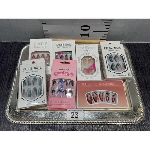 23 - Ouantity boxed new press on false nails