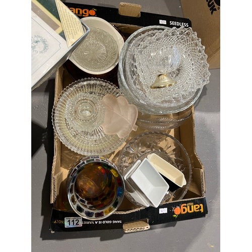 112 - Box misc glassware etc