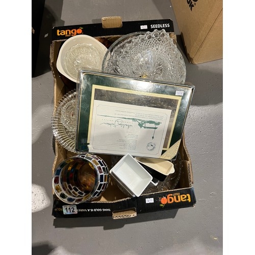 112 - Box misc glassware etc