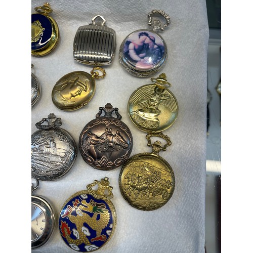 528 - 14 Mixed battery pocket watches