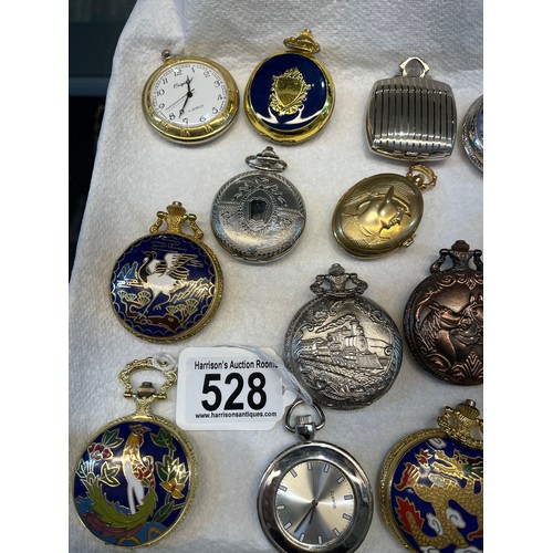 528 - 14 Mixed battery pocket watches