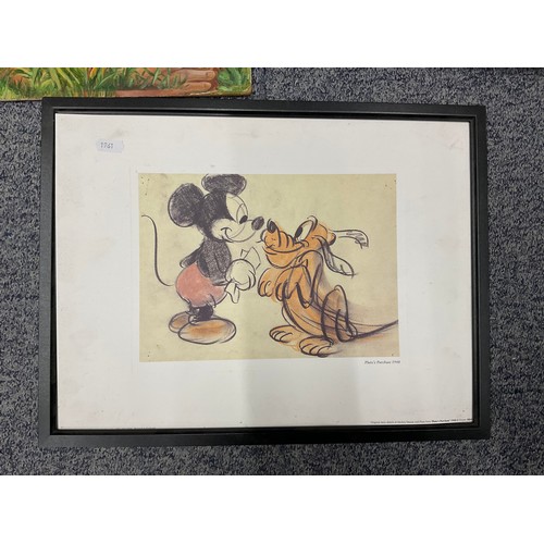 435A - 2 Mid century pictures & Micky mouse picture