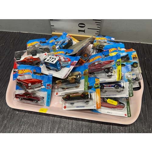 272 - Tray hot wheels cars unopened approx 20 tray not inc