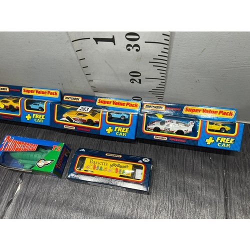 263 - Vintage match box cars + thunder birds all boxed