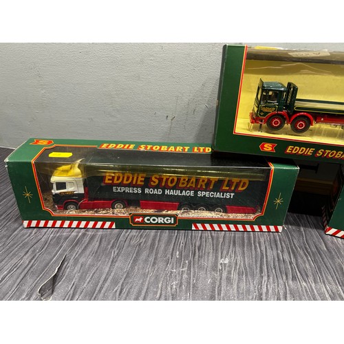 255A - 3 Corgi Eddie Stobart lorrys boxed