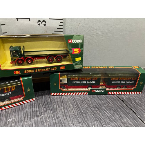 255A - 3 Corgi Eddie Stobart lorrys boxed